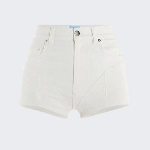 NEW Mugler Bi Material Spiral  DAIRY DENIM SHORTS